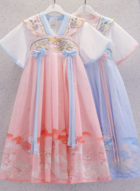 女童连衣裙高端汉服古风裙子2025夏季新款超仙古装襦裙儿童公主裙