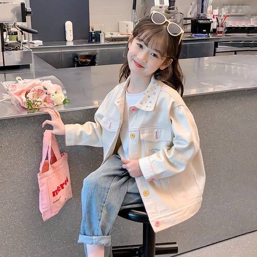 女童牛仔外套春秋款2025新款洋气儿童春装夹克中大童宽松休闲上衣