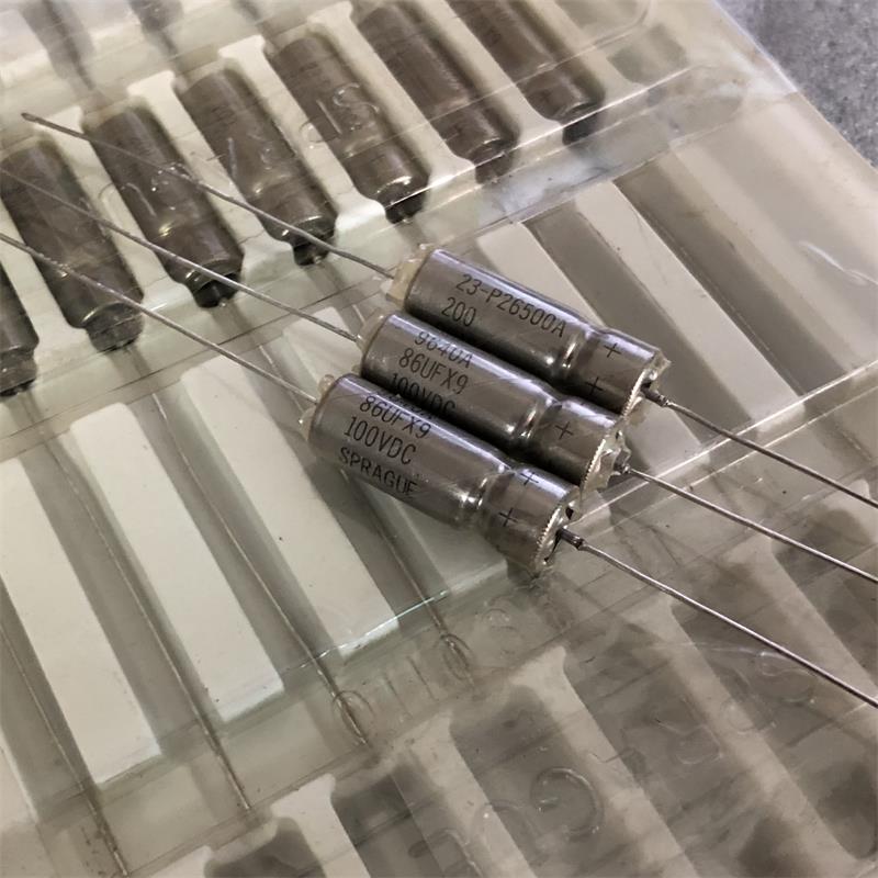 全新美国思碧SPRAGUE 86UF100VDC 轴向液态钽银油阴极电容