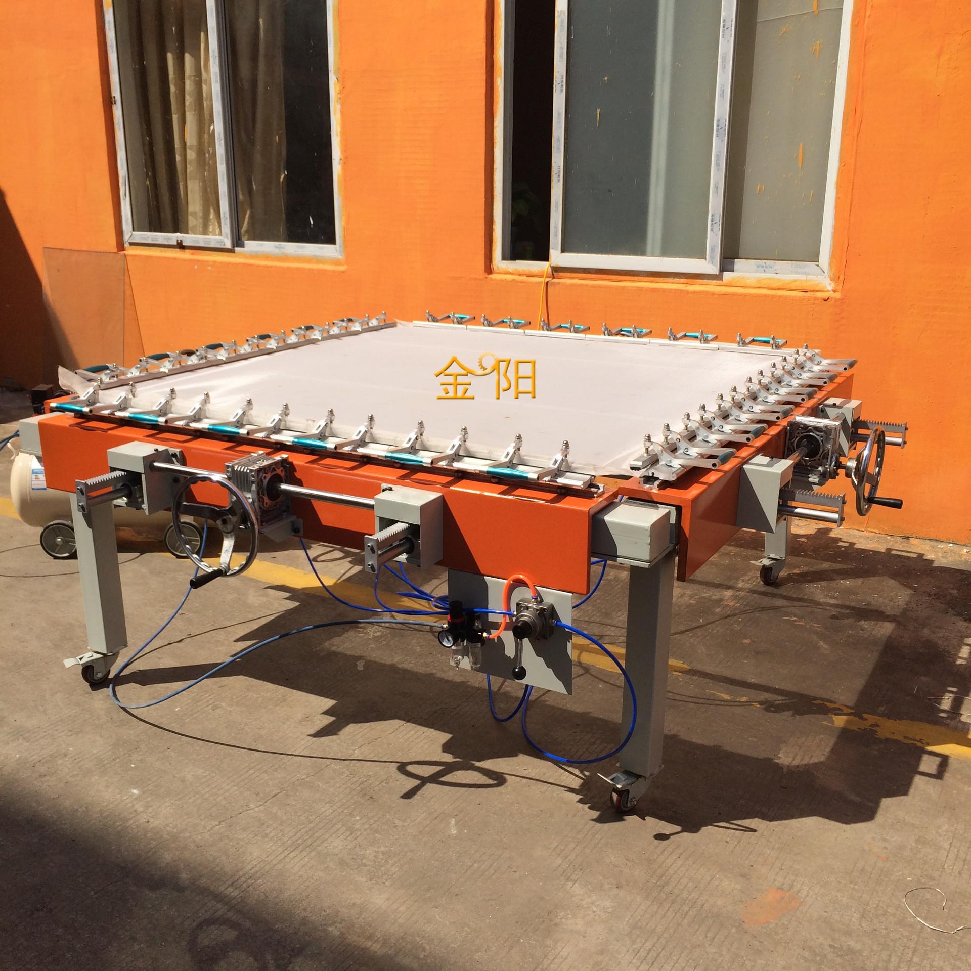 现货大型涡轮蜗杆绷网机、高张力拉网机、双夹拉网机精准高效