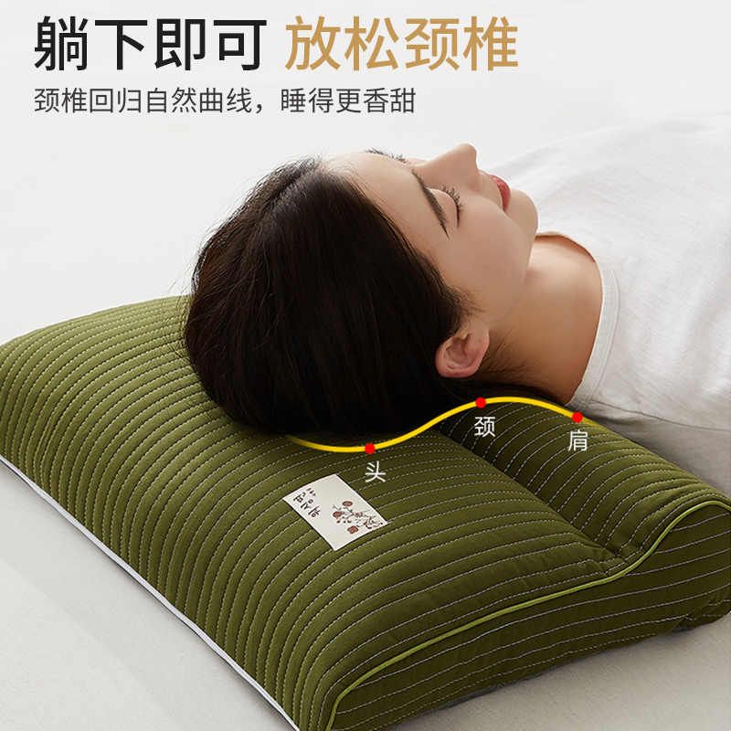 纯荞麦壳枕头护颈椎专用硬枕芯带枕套家用荞麦皮单人助睡眠整头男图片