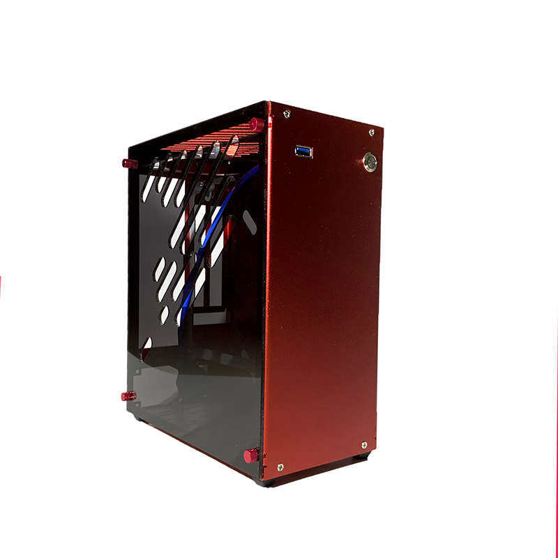 速迫M34迷你便携全铝侧透A4ITX机箱1U电源独显HTPC台式机K39 M24