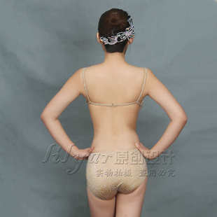 拉丁舞演出服萨尔萨舞服SALSA钢管舞表演服肤裸色吊带露背连体衣