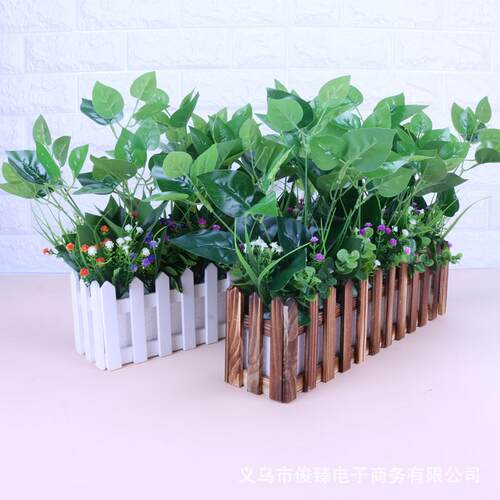 室内仿真植物花草婚庆拍摄假花木栅栏花套装 展会布置橱窗装饰花