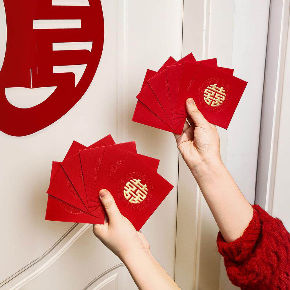 堵门接亲硬质红包结婚婚礼用抛洒游戏喜字开门塞门迷你方形小喜包