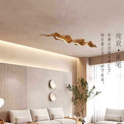 复古禅意茶室灯具新中式餐厅长餐桌书房仿木头民宿日式侘寂风吊灯