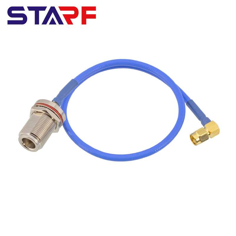 智能农机射频RF CABLE RG141半柔线ss402 N-k母头 SMA-JW线长20CM
