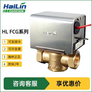海林电动二通阀电磁阀中央空调水机风机盘管DN20 DN25阀门fcg