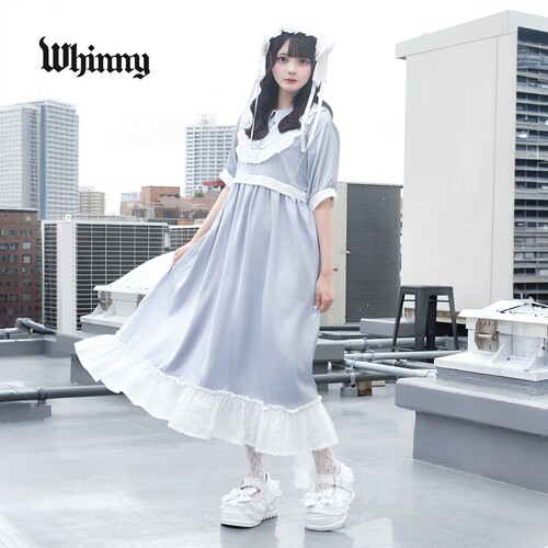 Whinny 连衣裙女2026年秋季新款荷叶边奶霜蓬蓬裙WH26SM07-L0008