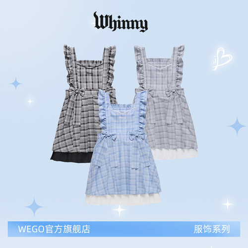 Whinny格纹蝴蝶结连衣裙