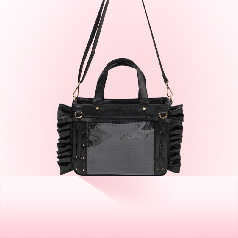 WEGO荷叶边痛包斜跨蝶螈吧唧