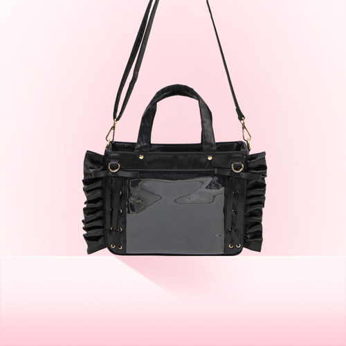 WEGO荷叶边痛包斜跨蝶螈吧唧