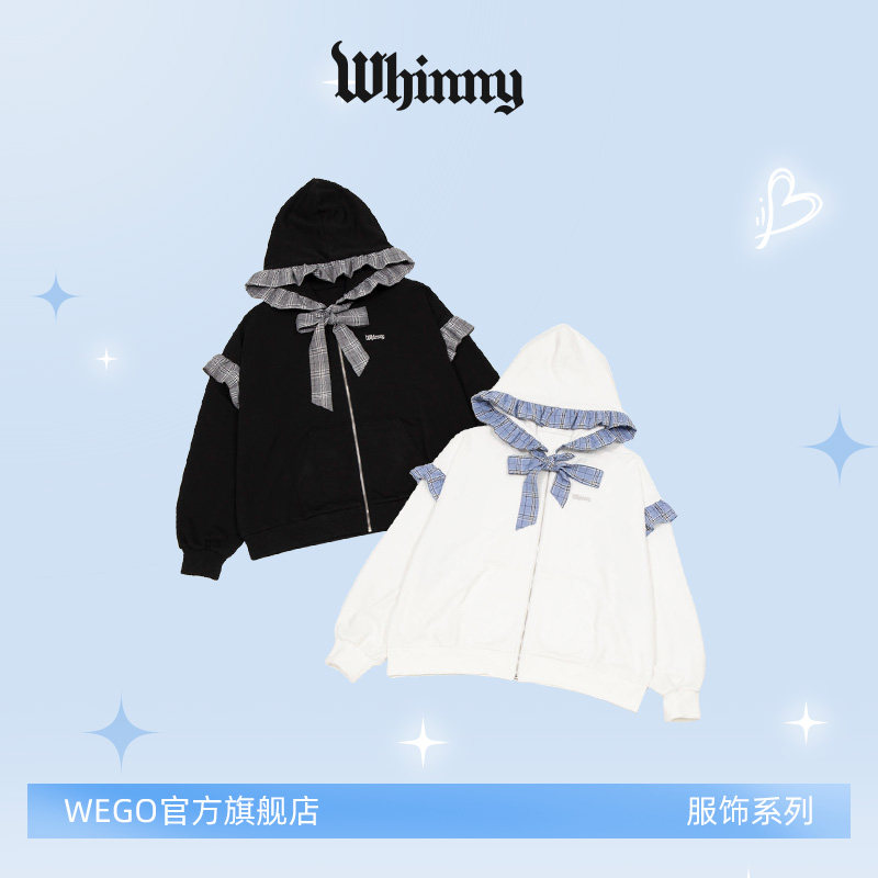 Whinny奶甜蝴蝶结连帽衫长袖外套休闲宽松WH26SP01-L0002