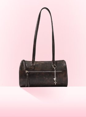 WEGO挂件筒形波士顿腋下包单肩包大容量通勤百搭女包新款官方正品