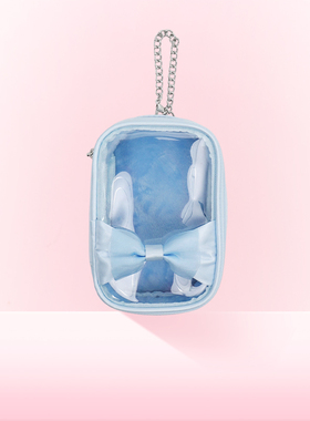 WEGO缎面蝴蝶结娃包迷你10cm透明pvc装娃大肠痛丝带痛包挂件配饰