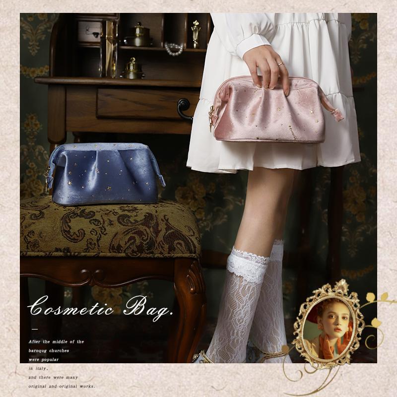 TOMILL收纳复古丝绒少女化妆包
