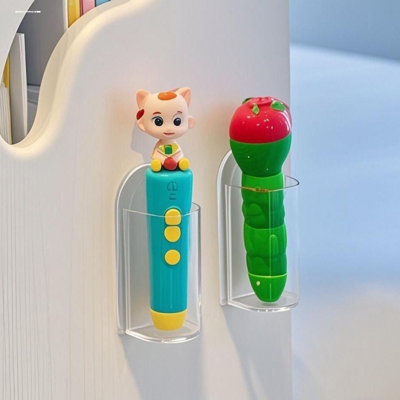 点读笔收纳架儿童毛毛虫赳赳笔免打孔壁挂置物架小学生点读笔支架