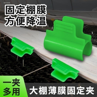 大棚玻璃纤维支架塑料夹薄膜防虫网卡扣压膜防风防滑十字固定神器
