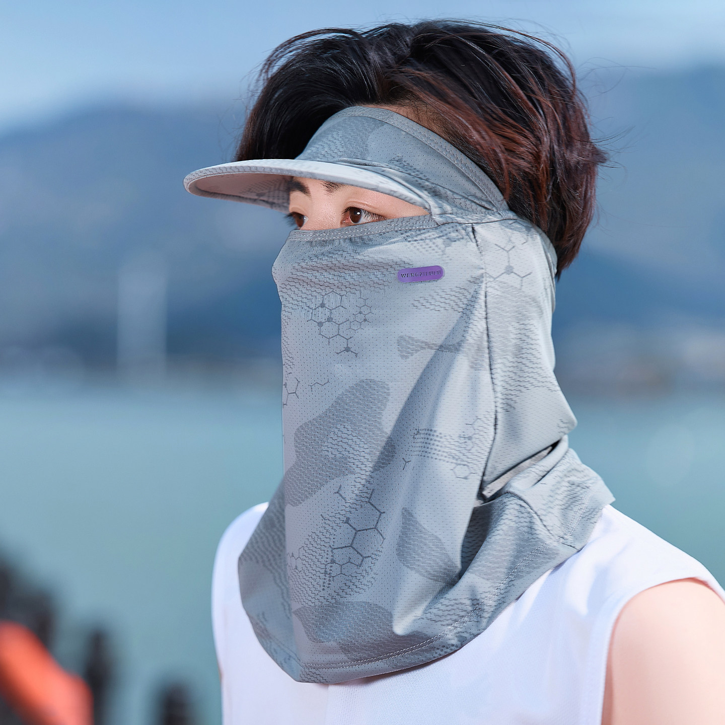 男士防晒面罩夏天户外骑行防紫外线冰丝薄款护颈头套开车钓鱼遮阳