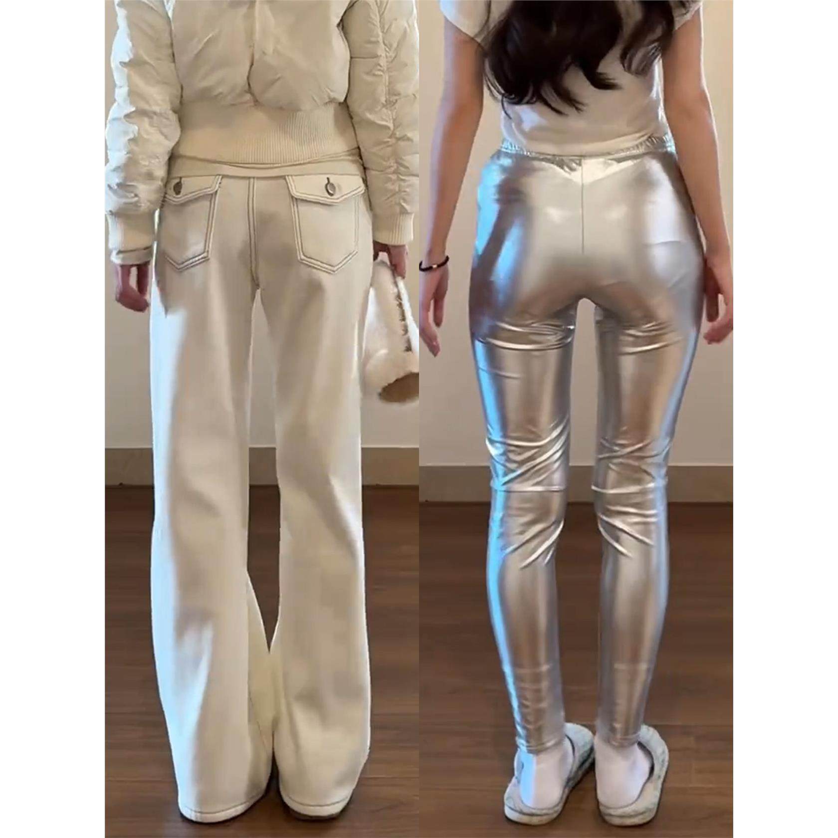 白色裤子女冬季胖mm大码显瘦加绒加厚喇叭牛仔裤宽松不贴腿微喇裤,个性定制/设计服务/DIY,棉服工装,淘宝优惠券,粉丝福利购,淘宝优惠卷