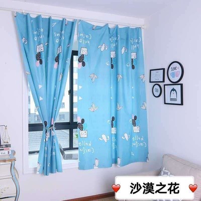 简易窗帘打孔卧室遮光布家用阳台出租屋窗帘隔断帘