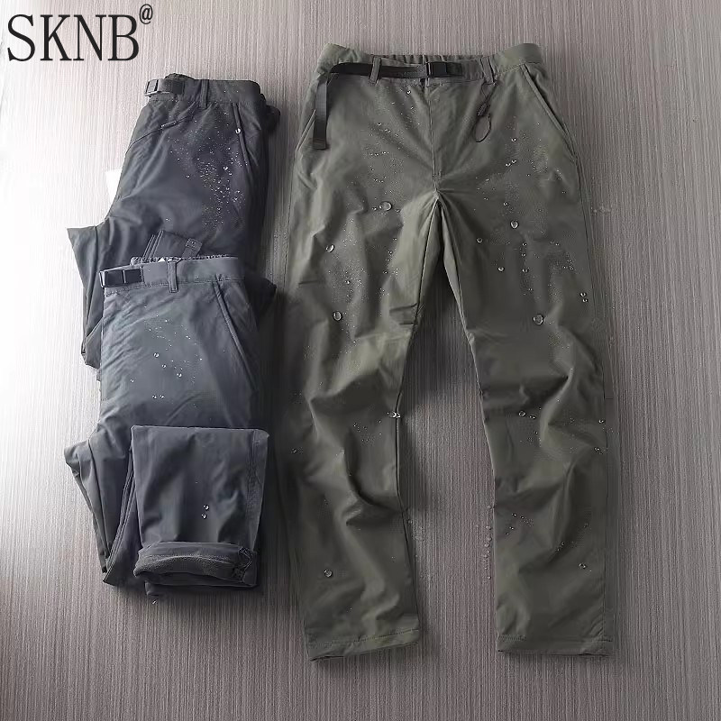 户外防风防水男款加绒软壳裤冬季保暖冲锋裤工装直筒运动长裤男士