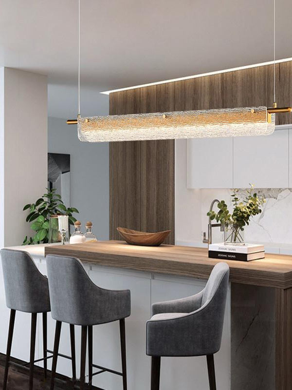 意式轻奢餐厅吊灯后现代简约设计师样板间一字长条灯吧台餐桌中山