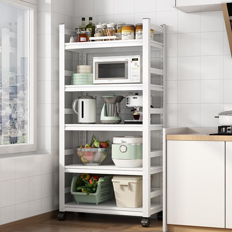 可移动围栏厨房置物架多层家用微波炉收纳锅架子橱柜储物柜防腐