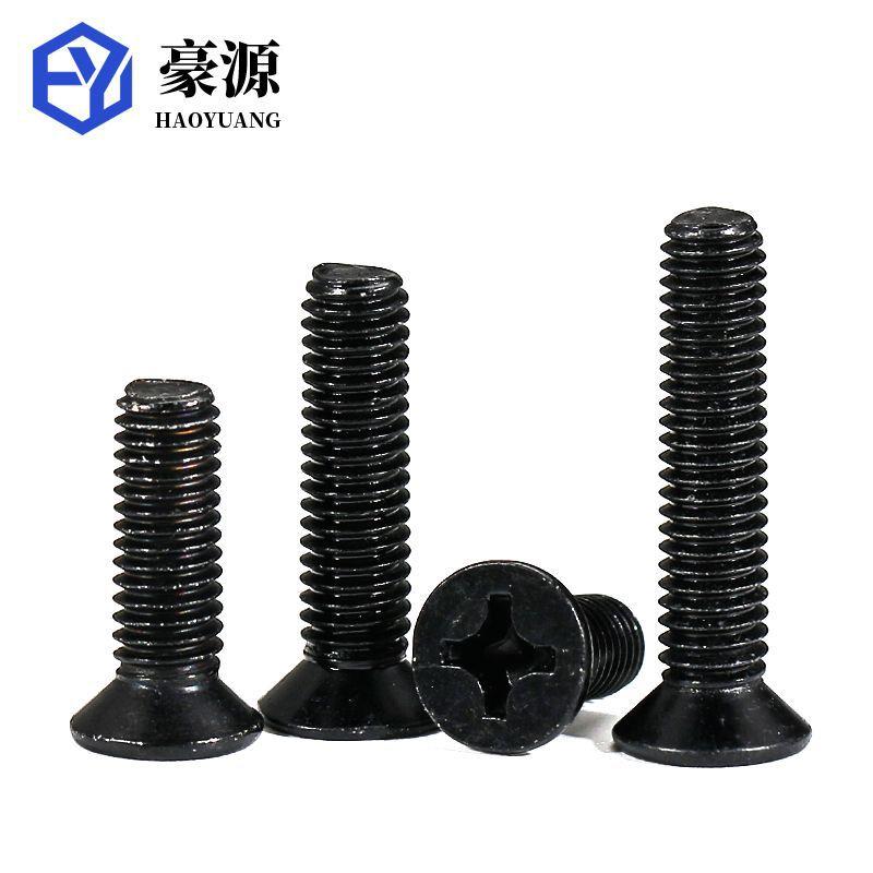 黑色不钢304十字锈沉字头螺丝镀黑878锌KMM十平头机丝M2M3M45M6