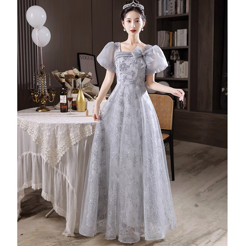 法式高端小晚礼服裙参加婚礼订婚主持人结婚新娘敬酒服仙气高级感