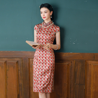 真丝2025巨好看的旗袍小个子女桑蚕丝敬酒服妈妈婚宴礼服高级感