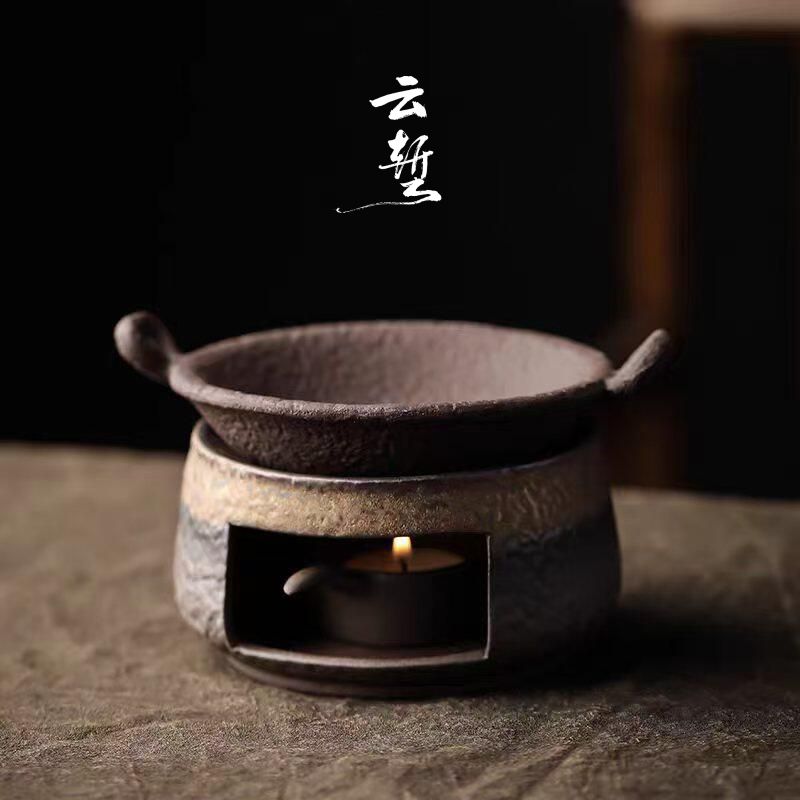 中式烘烤炉石纹陶瓷熏香温茶器