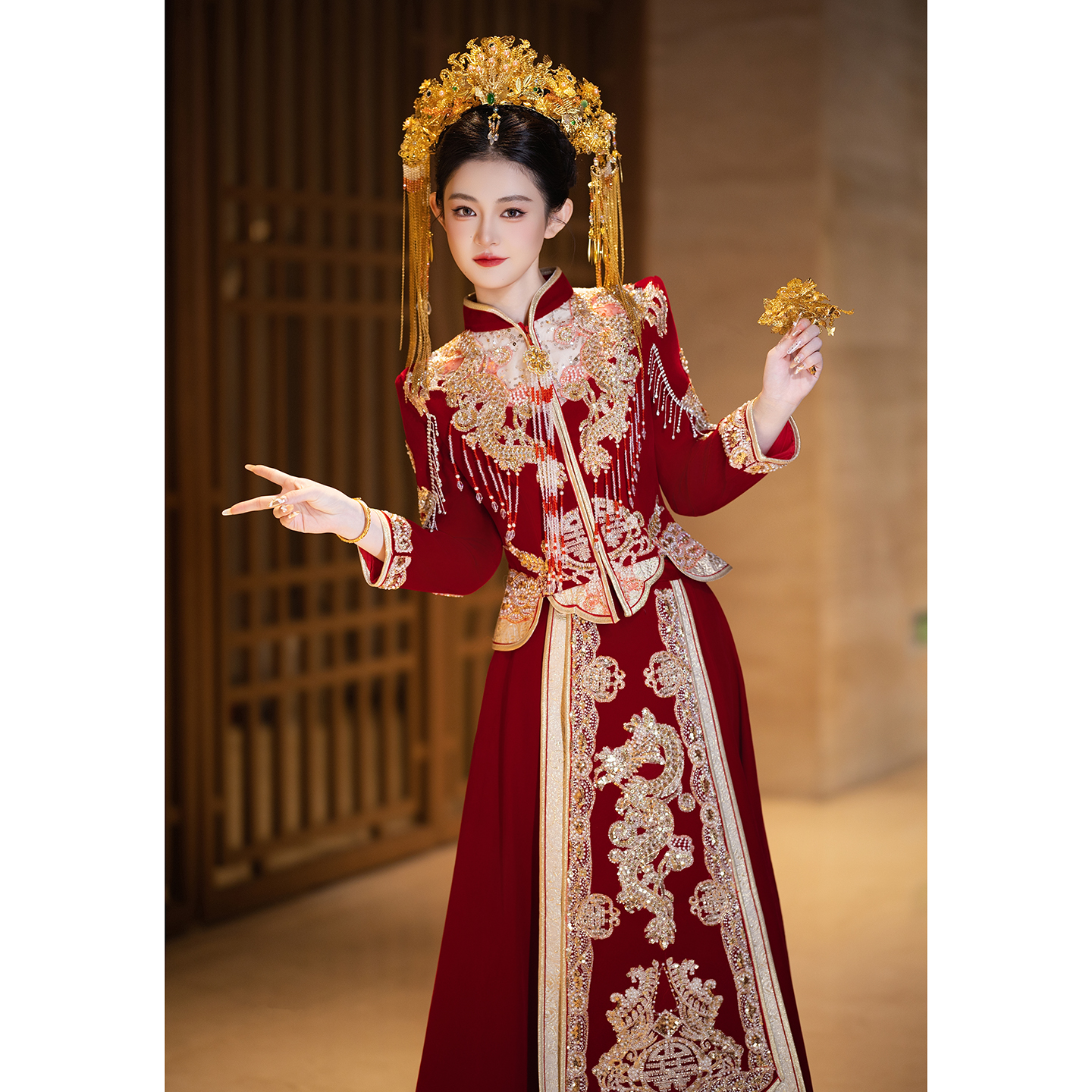 曦瑶秀禾服复古中式婚纱
