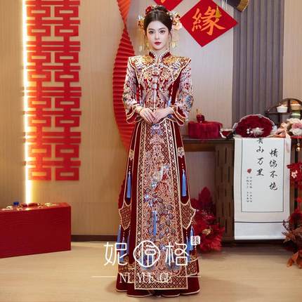 秀禾服新娘出阁嫁衣显瘦2025春夏新款高端奢华结婚中式礼服女凤冠