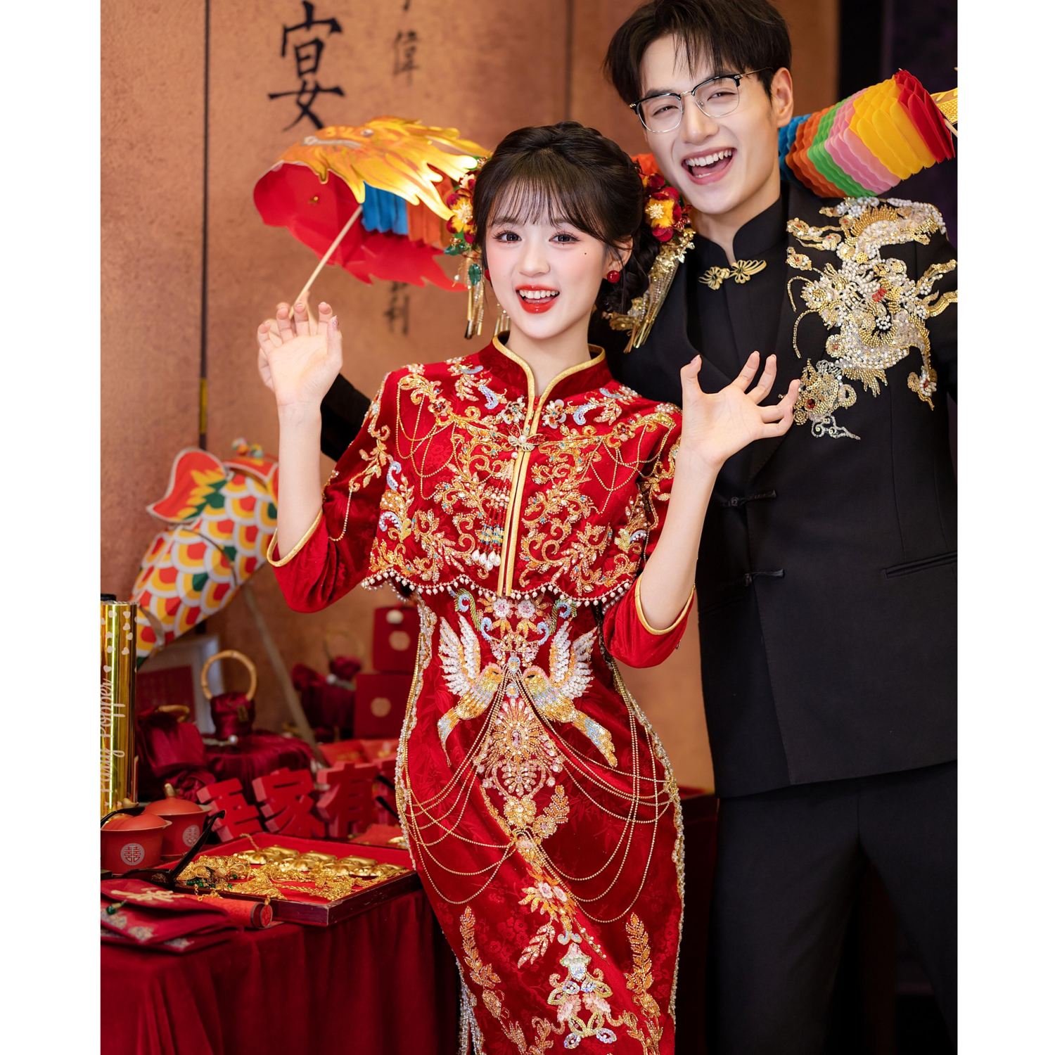 旗袍修身显瘦秀禾服新娘