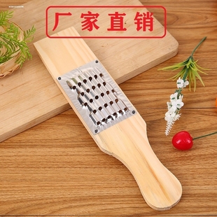 老式松木板不锈钢萝卜刨丝器土豆丝切丝器擦丝藕刨多功能家用神器