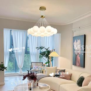 星球灯泡泡球吊灯玻璃球法式轻奢云朵月球灯客厅主灯魔豆亚克力