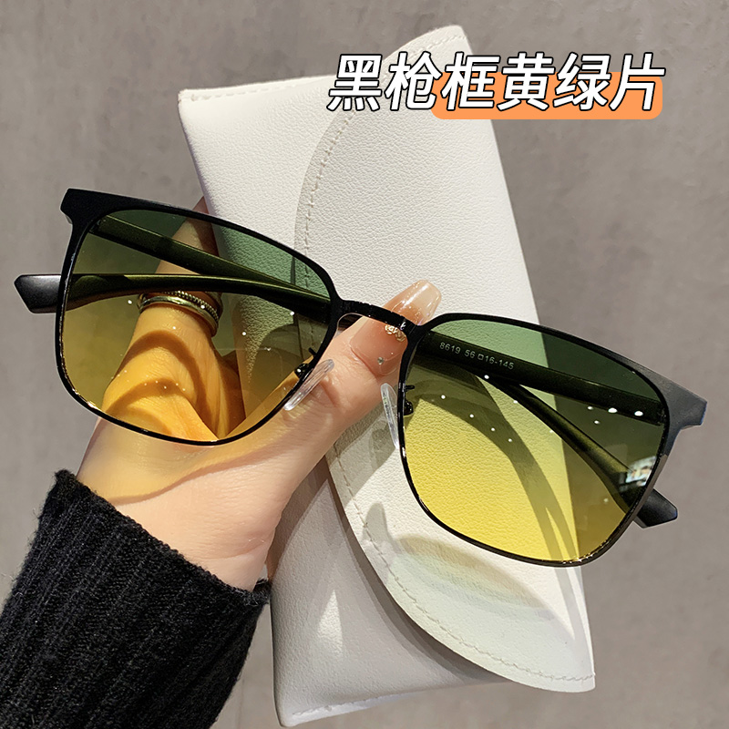 方框日夜两用墨镜男士开车偏光司机镜钓鱼眼镜近视太阳镜可配度数