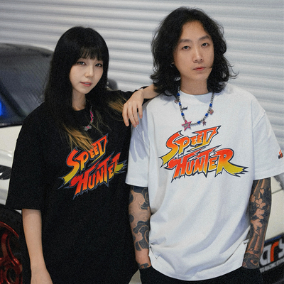 wildsoul原创【速度猎人】重磅300G印花T恤短袖纯棉圆领夏季宽松