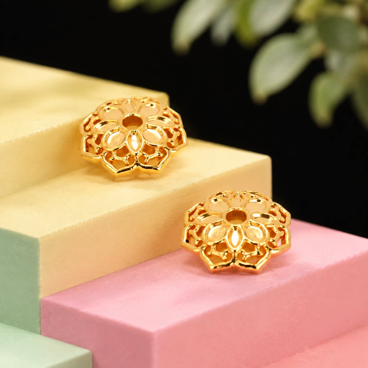 沙金八宝莲花花托垫片隔片手链