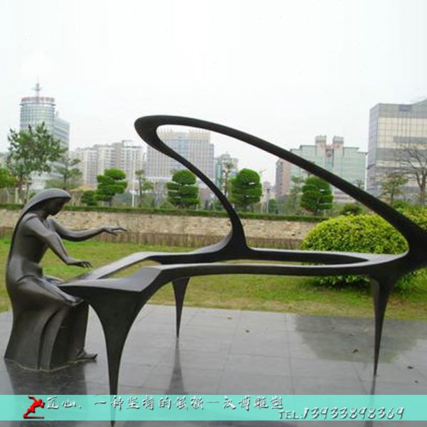 仿铜户外音乐大型抽象雕像玻璃钢铜音乐师铸广场人物雕塑定制雕塑