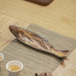 咸鱼陶瓷香熏炉摆件家用室内茶道茶玩檀香香托香器创意线香