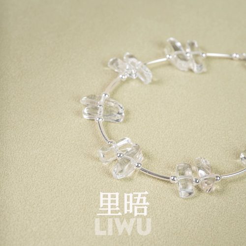 S925纯银白水晶重工显白手链