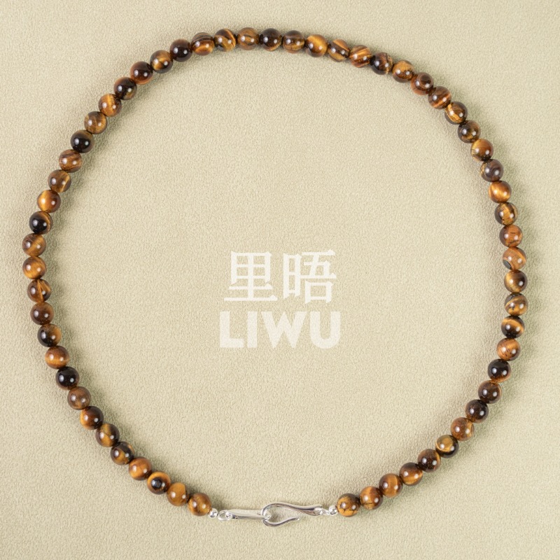 S925纯银虎眼石项链新中式锁骨链