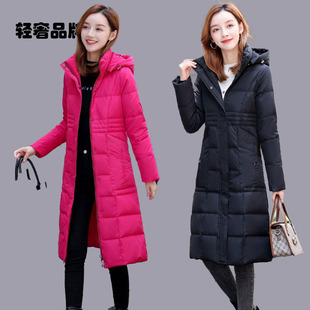 朗姿约定2026冬装新款过膝羽绒服女中长款可脱卸帽小个子大衣外套