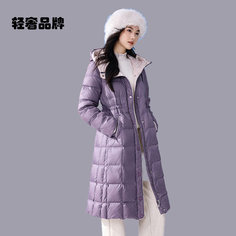 朗姿约定鸭绒中长版羽绒服女冬季2026新款连帽保暖外套