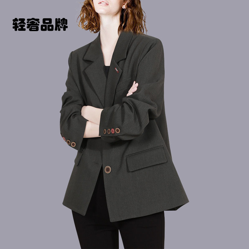 朗姿约定通勤法式职业装西装外套女2026年春季新款修身气质小西服