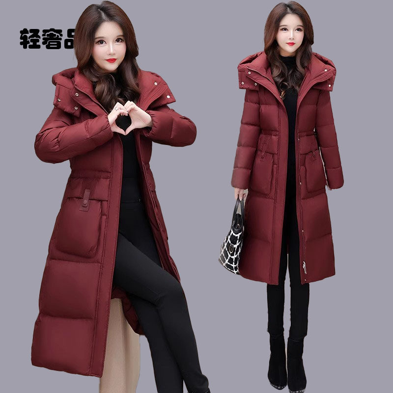 朗姿约定连帽羽绒服女冬季2026新款加厚保暖中长款白鸭绒休闲外套
