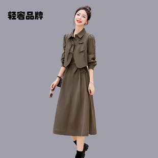 国风马甲连衣裙两件套套装 高级感新中式 女装 朗姿约定春秋2026新款