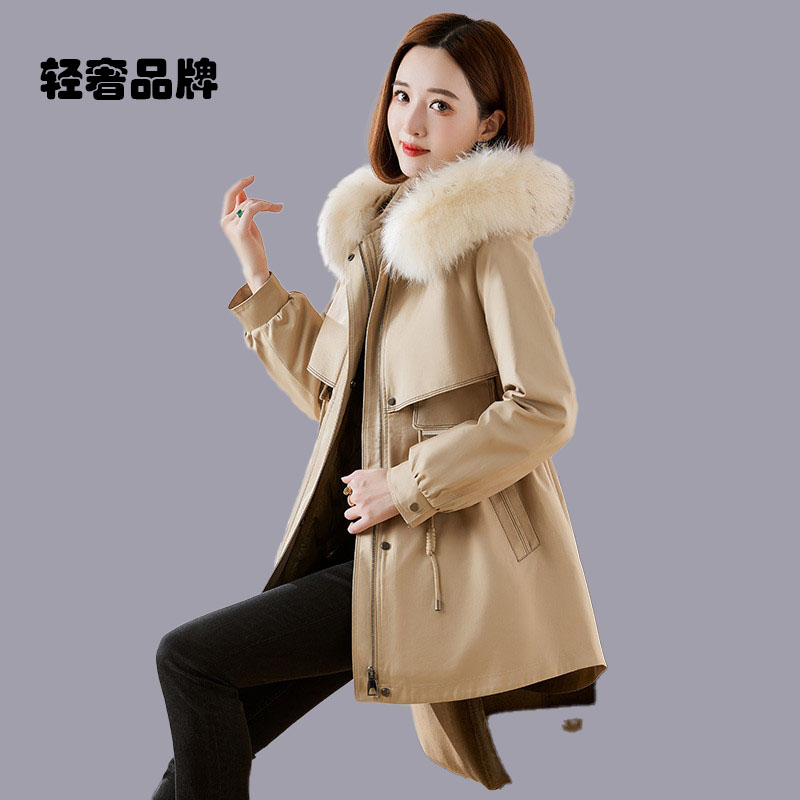 朗姿约定可拆卸内胆鹅绒派克羽绒服女冬2025新款时尚大毛领小个子